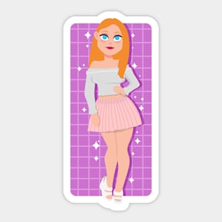 Cute beautiful fashion girl design Sticker